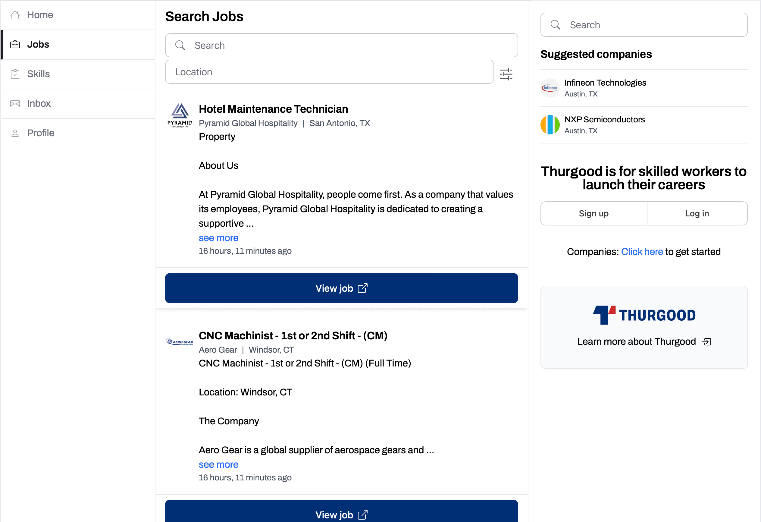 job dashboard